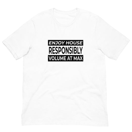 House Music Advisery White Unisex T-shirt